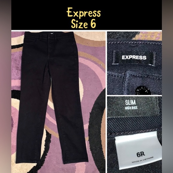 Woman's Express Black Shirt (Size Medium) AND Black Jeans (Size 6) - Picture 3 of 3